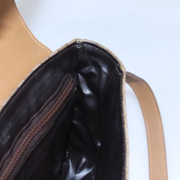 CELINE Macadam Canvas Shoulder Bag Beige Gold Auth EC329 - Picture 9 of 16